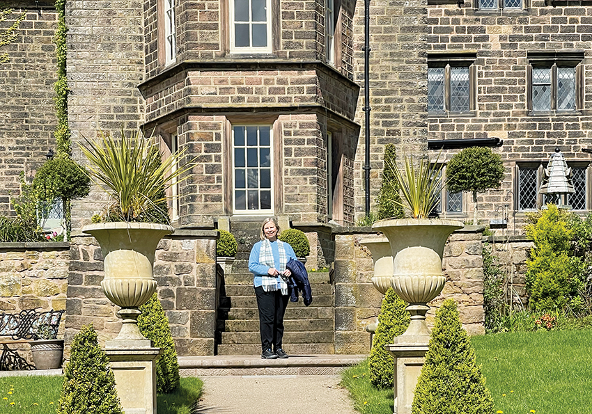 The author, a nurse, stands in front of Lea Hurst, Nightingale's family home in England