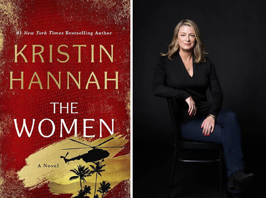 Cover of the book The Women next to a photo of the author